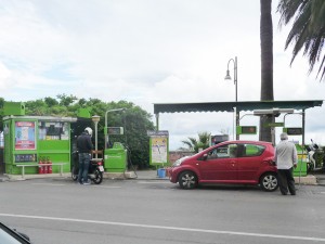 Gas pump along the curb